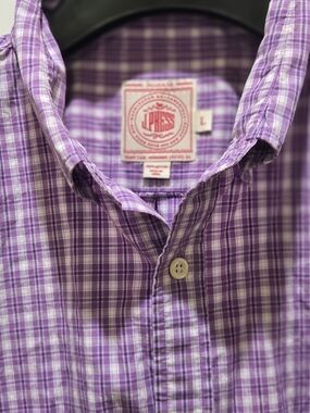 Men's J Press Purple Plaid Button-Up Shirt
